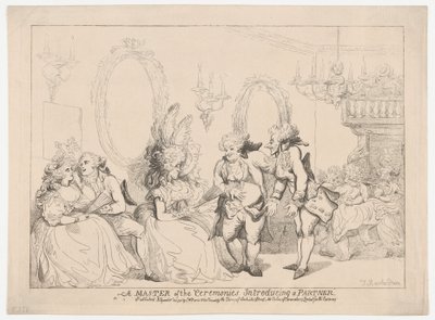 Seremoniamestari esittelee kumppania tekijältä Thomas Rowlandson