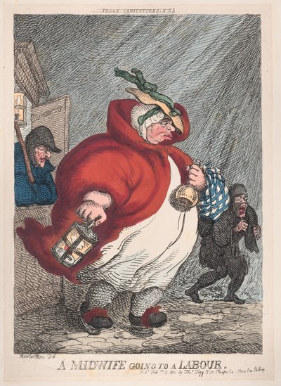 Kätilö lähtee töihin, 12. helmikuuta 1811, 12. helmikuuta 1811. tekijältä Thomas Rowlandson