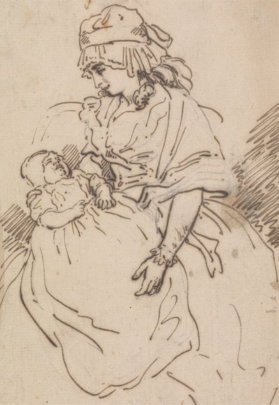 Äiti ja lapsi tekijältä Thomas Rowlandson