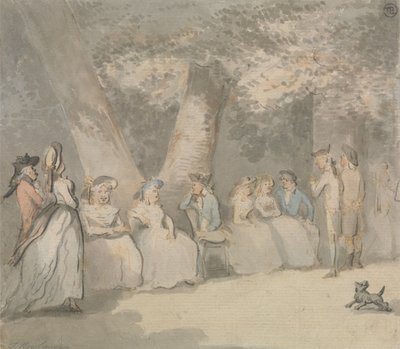 Kohtaus puistossa tekijältä Thomas Rowlandson
