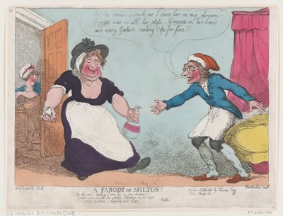Parodia Miltonista, 1807, 1807. tekijältä Thomas Rowlandson