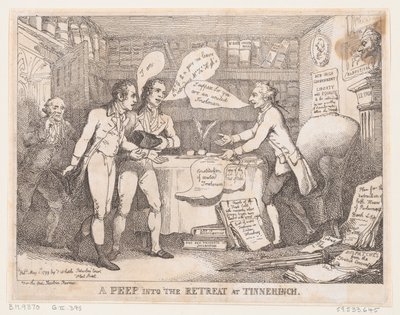 Kurkistus retriittiin Tinnechurch United Irishissa, 1. toukokuuta 1799, 1. toukokuuta 1799. tekijältä Thomas Rowlandson
