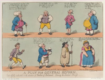 Yleisen uudistuksen suunnitelma, lähetetty kunnioittavasti jäsenten tietoon, 29. elokuuta 1809. tekijältä Thomas Rowlandson