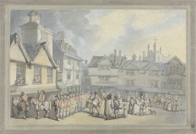 Uma revisão em um mercado tekijältä Thomas Rowlandson