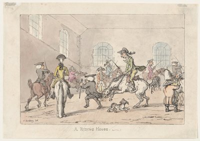 Ratsastustalo, 1799, 1799. tekijältä Thomas Rowlandson