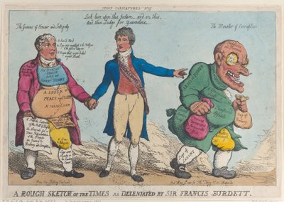 Sir Francis Burdettin karkea sketch of the time, 1810, 1810. tekijältä Thomas Rowlandson