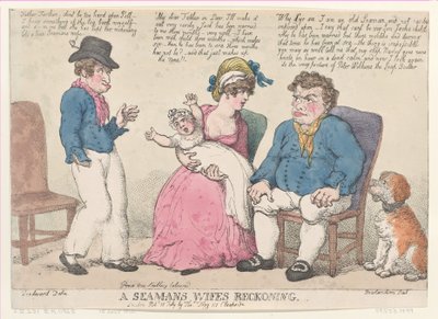 Merimiehen vaimon tilinpäätös, 15. heinäkuuta 1812, 15. heinäkuuta 1812. tekijältä Thomas Rowlandson