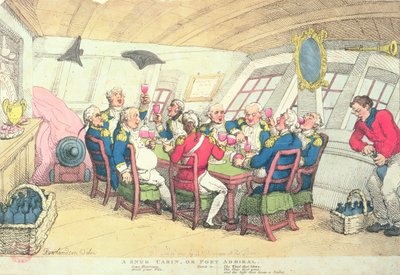 Kodikas hytti tai Port Admiral (värikaiverrus) tekijältä Thomas Rowlandson