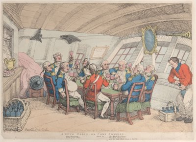 A Snug Cabin tai Port Admiral, 21.6.1808., 21.6.1808. tekijältä Thomas Rowlandson