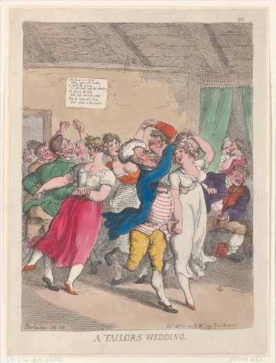 Räätälien häät 20. helmikuuta 1814, 20. helmikuuta 1814. tekijältä Thomas Rowlandson