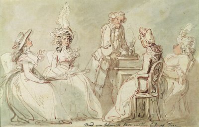 Teekutsut (kynä ja muste, lyijykynä ja w/c telineeseen asetetulla paperilla) (recto of 238964) tekijältä Thomas Rowlandson