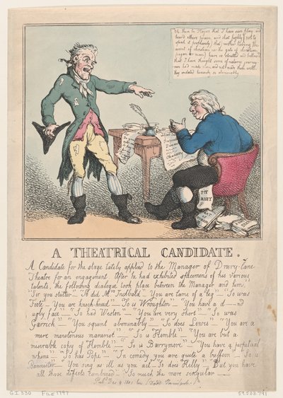 Teatteriehdokas, 1797, 1797. tekijältä Thomas Rowlandson