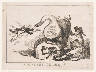 A Theatrical Chymist, toukokuu 1786, toukokuu 1786. tekijältä Thomas Rowlandson