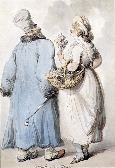 Turkki ja tatari (muste ja akvarelli) tekijältä Thomas Rowlandson