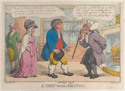 Vierailu lääkärin luona, 1809-12, 1809-12. tekijältä Thomas Rowlandson