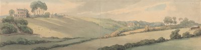 Amiraali Christianin ja herra Lysonin mökit, Cowes tekijältä Thomas Rowlandson