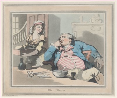 Illallisen jälkeen, 1790, 1790. tekijältä Thomas Rowlandson