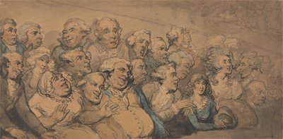 Yleisö Drury Lane -teatterissa tekijältä Thomas Rowlandson