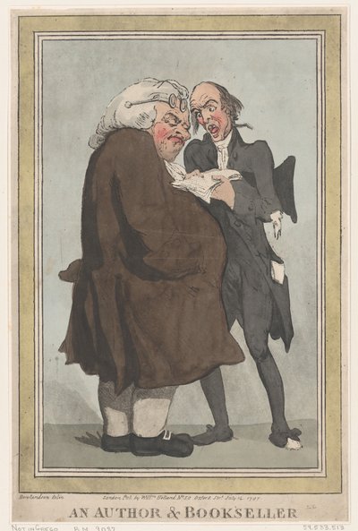Kirjailija ja kirjakauppias, 14. heinäkuuta 1797, 14. heinäkuuta 1797. tekijältä Thomas Rowlandson