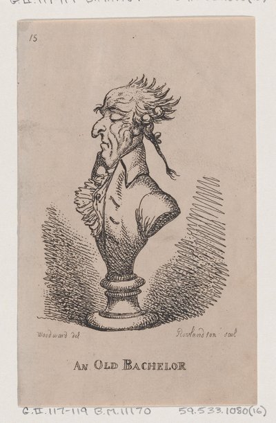 Vanha poikamies, 1808, 1808. tekijältä Thomas Rowlandson