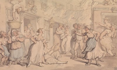 Vihainen kohtaus kadulla tekijältä Thomas Rowlandson