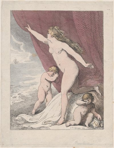 Theseuksen hylkäämä Ariadne, 1790-99, 1790-99. tekijältä Thomas Rowlandson
