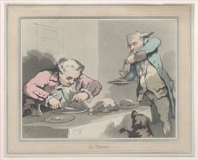 Päivällisellä, 1790, 1790. tekijältä Thomas Rowlandson