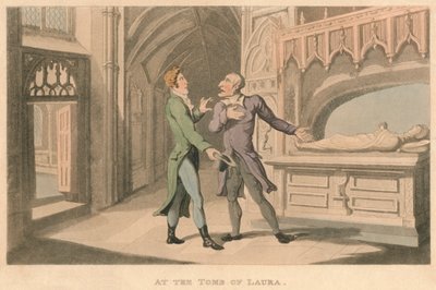 Lauran haudalla, 1821 tekijältä Thomas Rowlandson