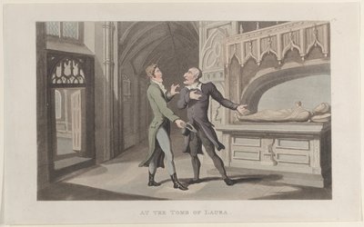 Lauran haudalla, Journal of Sentimental Travels in the Southern Provinces of..., 1817-21. tekijältä Thomas Rowlandson