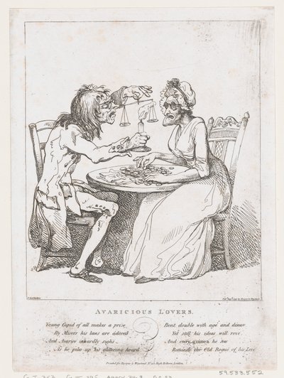 Ahneet rakastajat, 1. elokuuta 1797, 1. elokuuta 1797. tekijältä Thomas Rowlandson