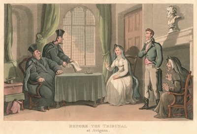 Avignonin tuomioistuimen edessä 1818, 1821 tekijältä Thomas Rowlandson