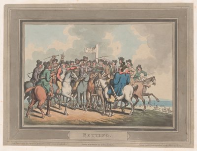 Vedonlyönti [The Betting Post], 1. tammikuuta 1799, 1. tammikuuta 1799. tekijältä Thomas Rowlandson