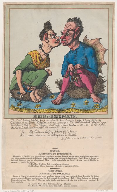 Bonoparten syntymä 8. helmikuuta 1808, 8. helmikuuta 1808. tekijältä Thomas Rowlandson