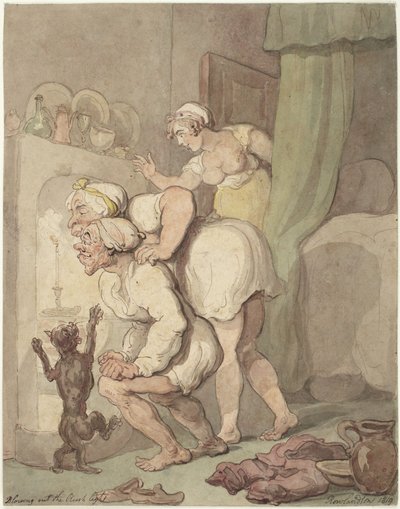 Rush-kynttilän sammuttaminen tekijältä Thomas Rowlandson