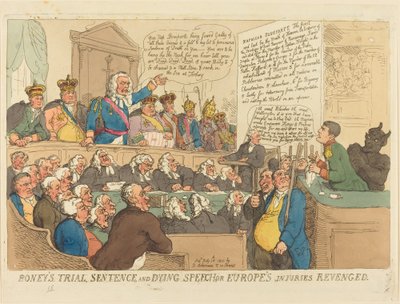 Boneyn oikeudenkäynti, tuomio ja kuolemanpuhe tekijältä Thomas Rowlandson
