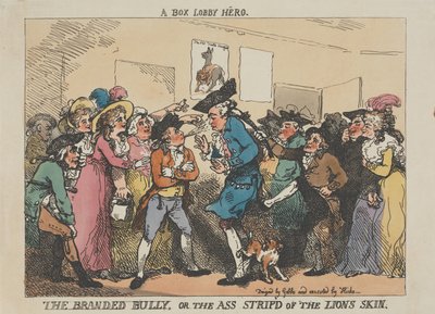 ”Box-Lobby Hero”, ”The Branded Bully” tai ”Leijonan nahasta riisuttu aasi” tekijältä Thomas Rowlandson