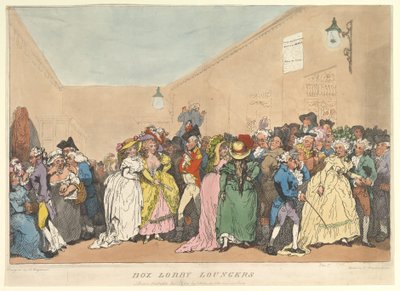 Box Lobby Loungers, 5. tammikuuta 1811. tekijältä Thomas Rowlandson