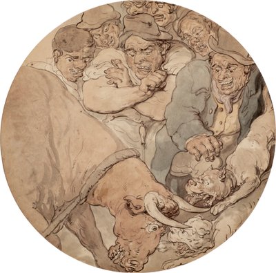 Härän syötti 1810-luvulla (litografia) tekijältä Thomas Rowlandson