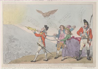 [Kol. Topham pyrkii ruiskullaan sammuttamaan Holmanin neron], O..., 5. lokakuuta 1785. tekijältä Thomas Rowlandson