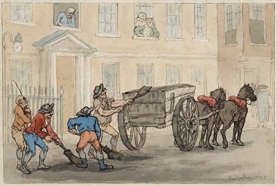 Kerää Night Soil, pub. 1788 tekijältä Thomas Rowlandson