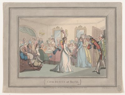 Comforts of Bath, Plate 8, 6. tammikuuta 1798, 6. tammikuuta 1798. tekijältä Thomas Rowlandson