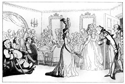 Comforts of Bath: The Games tai Assembly with Card Players, 1798. tekijältä Thomas Rowlandson