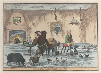 Irlannin kalastusmajan mukavuudet, 12. toukokuuta 1812, 12. toukokuuta 1812. tekijältä Thomas Rowlandson