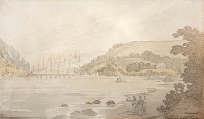 Cornwall, Itä- ja Länsi-Looe (akvarelliväri) tekijältä Thomas Rowlandson