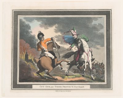 Cut One and Thigh Protect New Guard, 1798, 1798. tekijältä Thomas Rowlandson