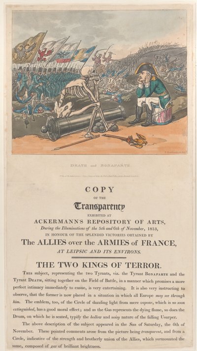 Kuolema ja Bonaparte, Terrorin kaksi kuningasta, 1. tammikuuta 1814, 1. tammikuuta 1814. tekijältä Thomas Rowlandson