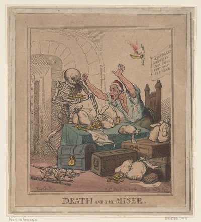 Kuolema ja kitsas mies tekijältä Thomas Rowlandson