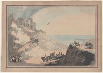 Blanchardin ja Jeffriesin ilmapallon lähtö Doverista 7. tammikuuta 1785, tammikuuta ... tammikuuta 1794. tekijältä Thomas Rowlandson