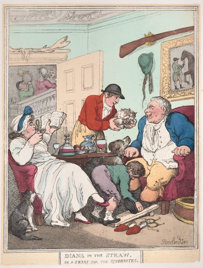 Diana oljissa eli herkku quorniteille, 1. tammikuuta 1804, 1. tammikuuta 1804. tekijältä Thomas Rowlandson