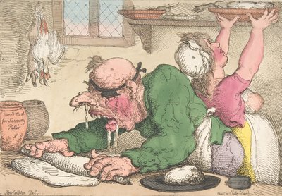 Dinners Drest in Neatest Manner, lokakuu 1811, lokakuu 1811. tekijältä Thomas Rowlandson